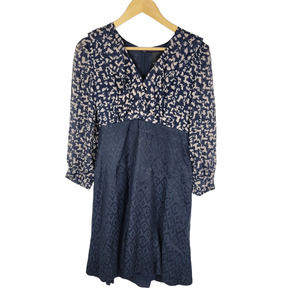 Anna Sui for Anthropologie Abstract Silk Mixed Print Dress 6